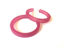 Load image into Gallery viewer, Amethyst Purple Frosted Classic Lucite Hoop Earrings