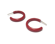 Load image into Gallery viewer, Brick Red Skinny Perfect Hoop Earrings
