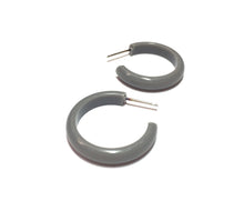 Load image into Gallery viewer, Dark Gray Skinny Perfect Hoop Earrings