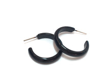 Load image into Gallery viewer, Black Shiny Moonglow Skinny Perfect Hoop Earrings
