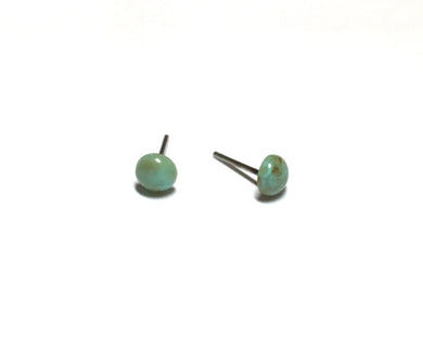 Tiny Turquoise Marbled Lucite Stud Earrings