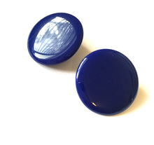 Load image into Gallery viewer, Navy Blue Lucite Large Disc Stud Earrings