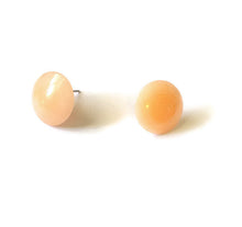 Load image into Gallery viewer, Peach Marbled Disc Stud Earrings