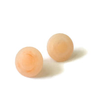 Load image into Gallery viewer, Peach Marbled Matte Disc Stud Earrings