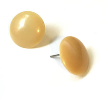 Load image into Gallery viewer, Khaki Beige Vintage Lucite Disc Stud Earrings