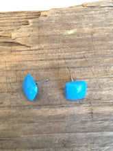 Load image into Gallery viewer, Turquoise Flat Square Stud Earrings