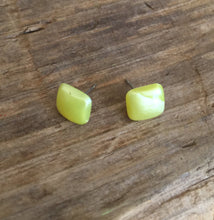 Load image into Gallery viewer, Yellow Enamel Flat Square Stud Earrings