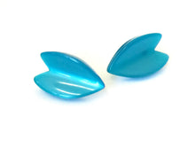 Load image into Gallery viewer, Aqua Blue Moonglow Ivy Leaf Stud Earrings