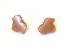 Load image into Gallery viewer, Beige Moonglow Small Maple Leaf Stud Earrings
