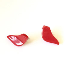Load image into Gallery viewer, Cherry Red Bird Stud Earrings