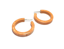 Load image into Gallery viewer, Peach Marbled PinUp Lucite Hoop Earrings