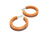 Load image into Gallery viewer, Peach Marbled PinUp Lucite Hoop Earrings