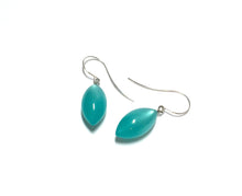 Load image into Gallery viewer, Teal Moonglow Pod Drop Earrings