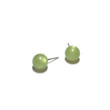 Load image into Gallery viewer, Celadon Green Petite Moonglow Ball Stud Earrings