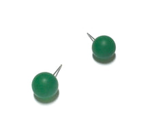 Load image into Gallery viewer, Bottle Green Frosted Lucite Ball Stud Earrings
