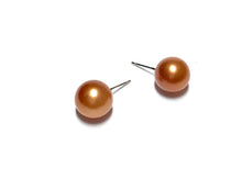 Load image into Gallery viewer, Bright Metallic Copper Ball Stud Earrings