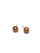 Load image into Gallery viewer, Bright Metallic Copper Ball Stud Earrings
