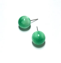 Load image into Gallery viewer, Kelly Green Moonglow Striped Ball Stud Earrings