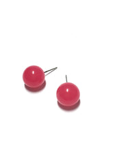 Load image into Gallery viewer, Hot Pink Marbled Ball Stud Earrings