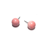 Load image into Gallery viewer, Light Pink Marbled Ball Stud Earrings