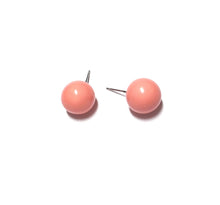 Load image into Gallery viewer, Coral Peach Ball Stud Earrings