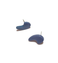 Load image into Gallery viewer, Slate Blue Mod Swish Stud Earrings | for punctuation lovers