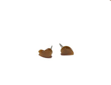 Load image into Gallery viewer, Honey Gold Moonglow Lucite Comma Stud Earrings