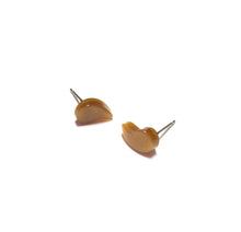 Load image into Gallery viewer, Honey Gold Moonglow Lucite Comma Stud Earrings
