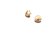 Load image into Gallery viewer, Beige Peach and White Batik Retro Button Stud Earrings