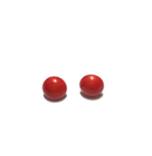 Load image into Gallery viewer, Rusty Red Retro Button Earrings