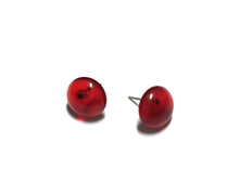 Load image into Gallery viewer, Ruby Red Transparent Retro Button Stud Earrings