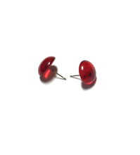 Load image into Gallery viewer, Ruby Red Transparent Retro Button Stud Earrings
