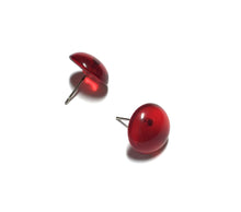 Load image into Gallery viewer, Ruby Red Transparent Retro Button Stud Earrings