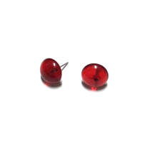 Load image into Gallery viewer, Ruby Red Transparent Retro Button Stud Earrings