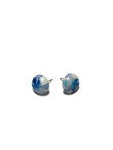 Load image into Gallery viewer, Blue and Grey Sky Burst Retro Button Stud Earrings