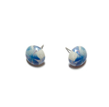 Load image into Gallery viewer, Blue and Grey Sky Burst Retro Button Stud Earrings