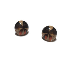 Load image into Gallery viewer, Beige and Brown Kaleidoscope Retro Button Stud Earrings