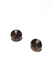 Load image into Gallery viewer, Beige and Brown Kaleidoscope Retro Button Stud Earrings