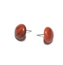 Load image into Gallery viewer, Coral Marbled Small Retro Button Stud Earrings - 14mm