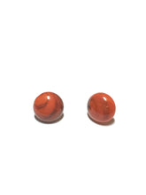 Load image into Gallery viewer, Coral Marbled Small Retro Button Stud Earrings - 14mm