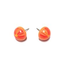 Load image into Gallery viewer, Orange Flower Retro Button Studs