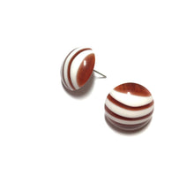 Load image into Gallery viewer, Tortoise Stripe Retro Button Stud Earrings
