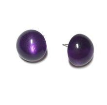 Load image into Gallery viewer, Dark Purple Moonglow Retro Button Stud Earrings
