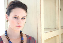 Load image into Gallery viewer, Green Stripe Candy Encased Retro Button Stud Earrings