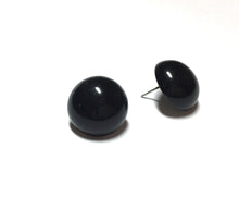 Load image into Gallery viewer, Jet Black Retro Button Stud Earrings