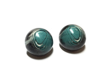 Load image into Gallery viewer, Slate Blue &amp; Black Agate Retro Button Stud Earrings