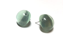 Load image into Gallery viewer, Seafoam Green Transparent Studs | vintage lucite retro button stud earrings