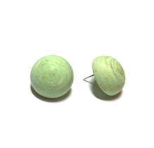 Load image into Gallery viewer, Light Green Matte Marbled Retro Button Stud Earrings