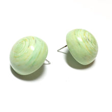 Load image into Gallery viewer, Light Green Marbled Retro Button Stud Earrings