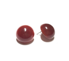 Load image into Gallery viewer, Carnelian Red Retro Button Stud Earrings *